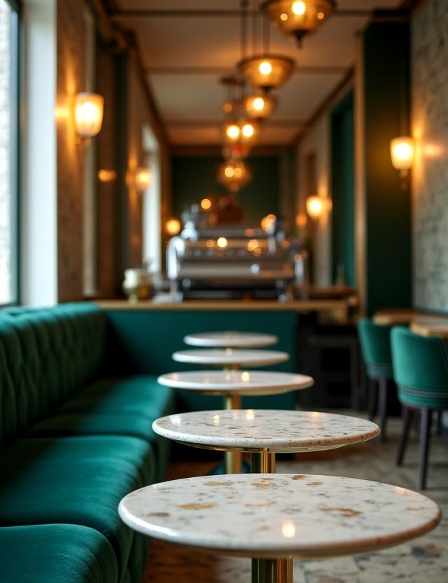 Interno elegante di DecoCaffè a Roma in stile Art Déco